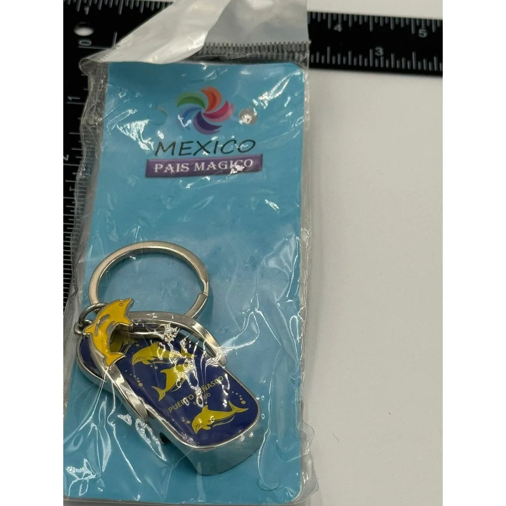 Puerto Penasco Mexico Flip Flop Dolphin Keychain Bottle Opener Rocky Point‎ New